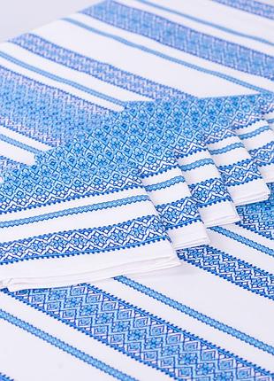 Комплект столовий едельвіка ренесанс блакитний (скатертина+6 серветок) 190