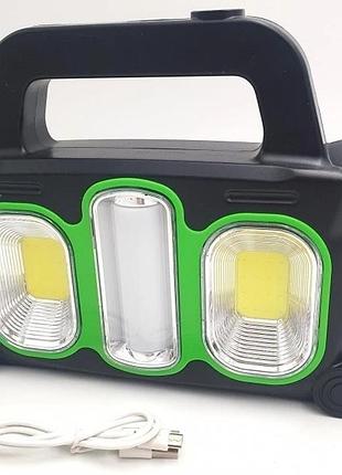 Фонарь аккумуляторный hurry bolt hb-6169 с солнечной батареей и функцией powerbank