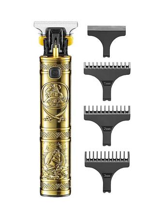 Тример vgr v-096 з насадками та usb, золото