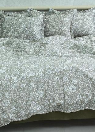 Евро комплект постельного белья 100% хлопок (турция) люкс качество с компаньоном (евро) pt-010