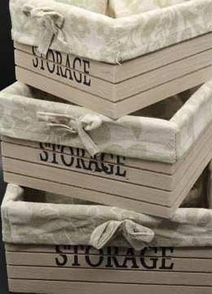 Дерев'яні ящики з тканиною. 23х23х11см / дерев'яні ящики з тканиною. 23х23х11см