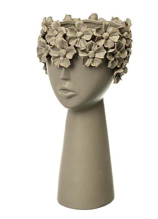 Ваза настольная lefard девушка в цветах 30х14 см 18723-010 керамика