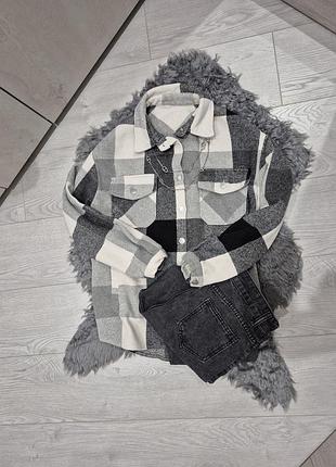 Клетчатая рубашка, теплая рубашка женская, женская рубашка в клетку