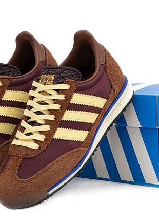 Новинка! замшевые кроссовки adidas sl72 brown burgundy