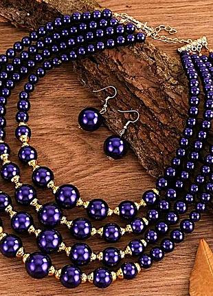 Комплект колье и сережки