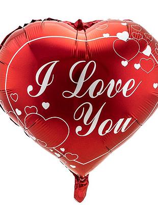 Кулька 45см серце з принтом 13133 (1шт)