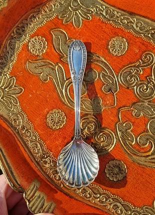 Прекрасная изысканная ложка – ракушка, ракушка. серебро, 800 пробы.