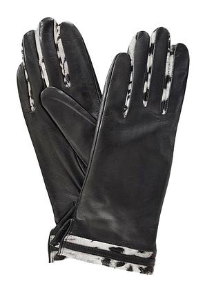 Черные кожаные перчатки с подкладкой из шерсти ln0466j 8.5