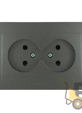 Розетка двойная grano антрацит 400-130300-908