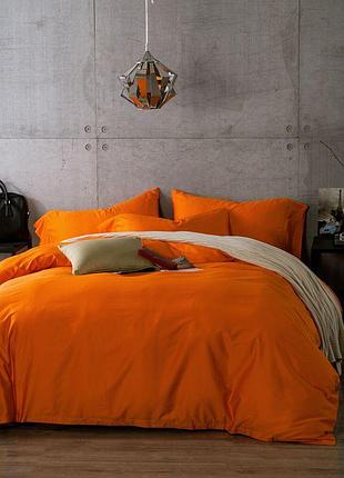 Постільна білизна помаранчевий ранфорс meriset - євро на резинці