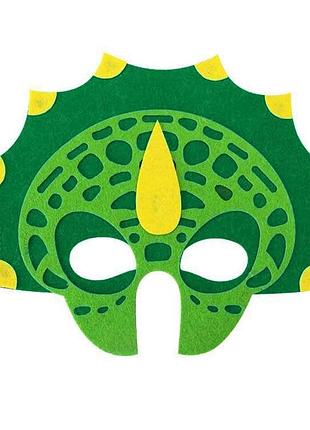 Детская маска единорог one size зелено-желтый