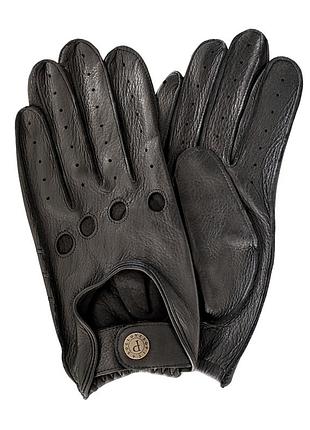 Черные мужские водительские перчатки из оленьей кожи pitas 5002 10