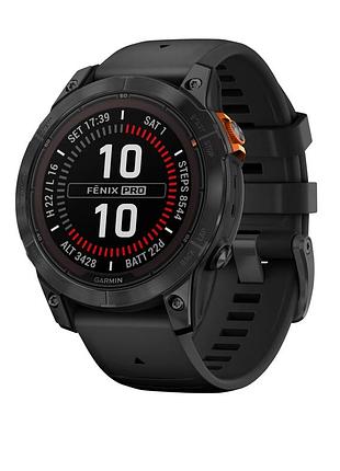 Garmin fenix 7 pro solar edition slate grey with black band (010-02777-01) смарт-часы новые!!!