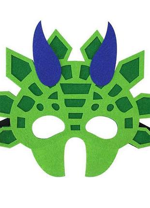 Детская маска стегозавр one size зеленый