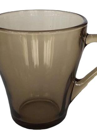 Чашка стеклянная grecia дымчатая 280 мл