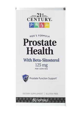 Prostate health 21st century, добавка для здоровья предстательной железы, 125 мг, 60 мягких таблеток