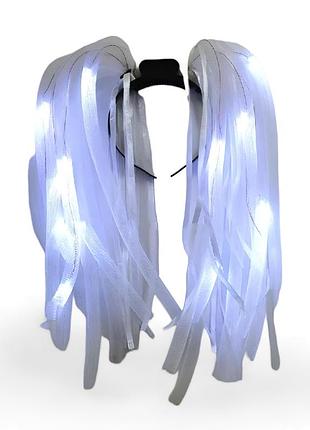 Світлодіодний обруч reteq, дреди, що світяться, волосся 50см для нічних заходів білий yousf