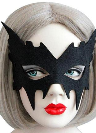 Маска карнавальная на лицо из фетра one size черный