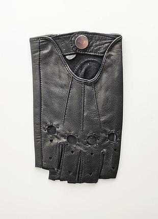 Перчатки женские кожаные /лайка/ без пальцев с кнопкой размер 7