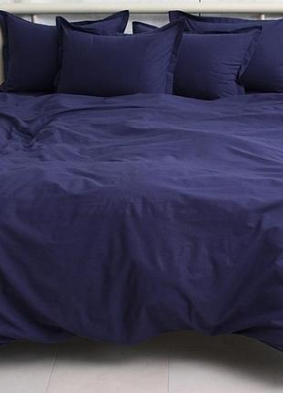 Семейный комплект постельного белья с двумя пододеяльниками синего цвета хлопок турция pt-r36