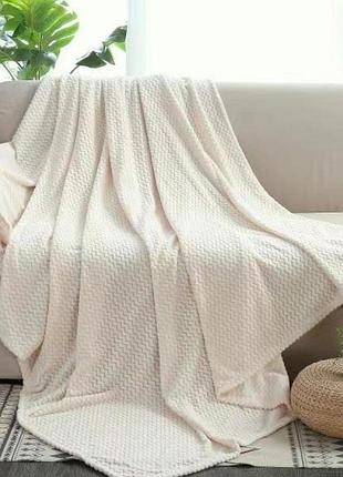 Плед двуспальный koloco "волна" 180 х 200 (39665) айвори