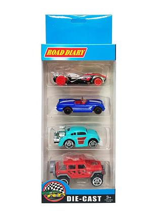 Набор машин металлических в коробке 4 шт, 698-04s-1-3 698-04s-1