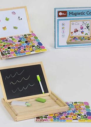 Іграшка дерев'яна магнітна дошка з 39300 (36) двостороння, в коробці