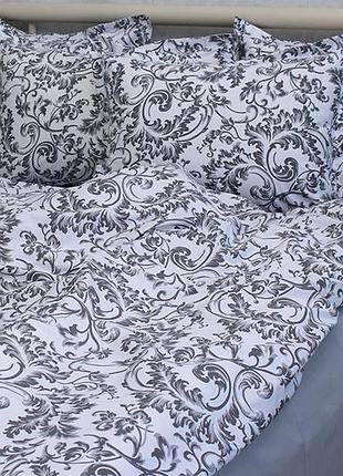 Качественный евро комплект постельного белья 100% хлопок (пр-во турция) с компаньоном pt-r10