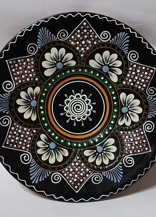 Большая настенная роспись керамическая тарелка, платской керамический из-д, 70-80 те гг.