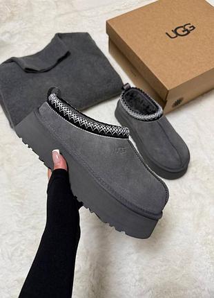 Угги женские ugg tasman tazz slipper platform grey платформа