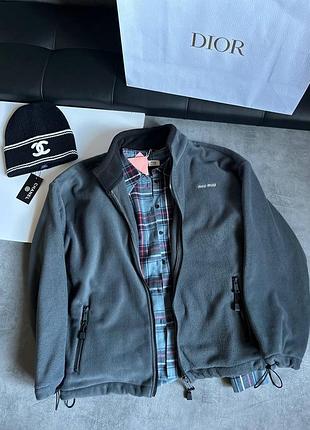 Фліска miu miu фліс полярний преміум флісова кофта худі зіп худі fleece polar міу міу