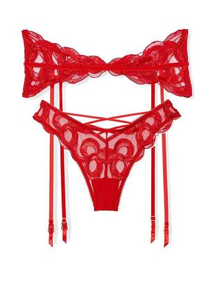 Кружевные трусики victoria's secret с поясом для чулок