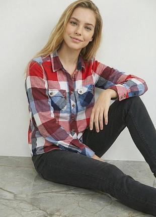 Стильный набор рубашка и джинсы скинни на девочку подростка 146-152 г