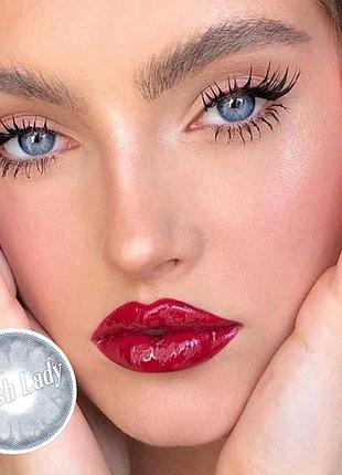 Линзы цветные для глаз натуральные голубые gem blue подходят для светлых глаз
