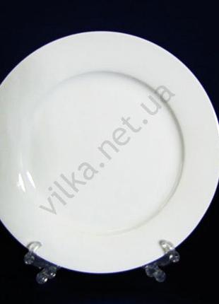 Тарілка обідня керамічна "біла гладь" для других страв, біла d 20 cm (12 штук в упаковці) forkopt