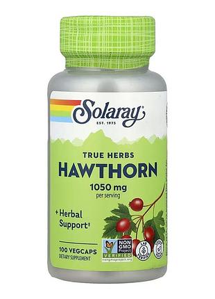 Hawthorn berry solaray, боярышник, 100 растительных капсул (525 мг на капсулу)