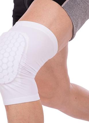 Наколінник баскетбольний короткий компресійний із захисними накладками s-l 1 шт. m, білий