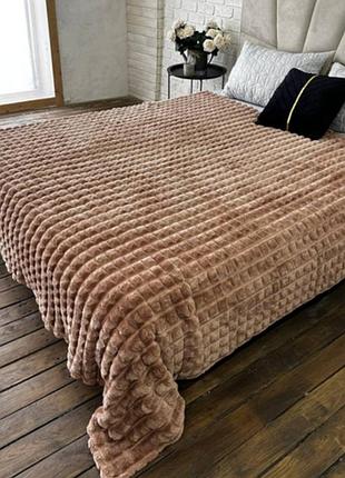 Плед евро koloco "крокодил" 200 х 230 см (39853) светло-коричневый