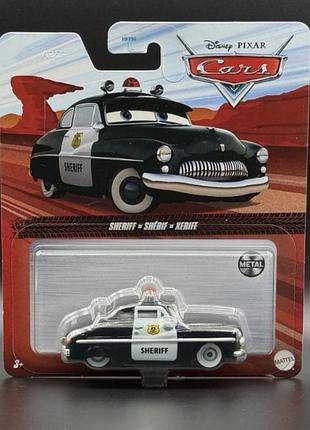 Игрушечная машинка disney pixar cars – sheriff (шерыф) mattel, металл, 1:55