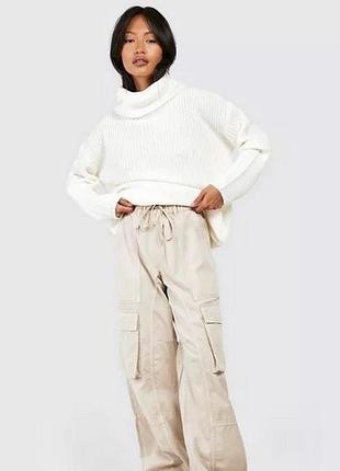 Білий оверсайз светр з високою горловиною shein xl розміру
