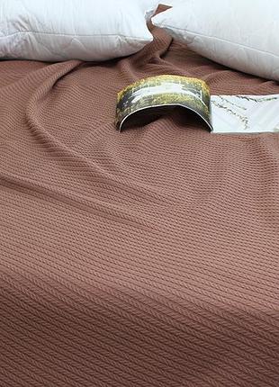 Простирадло-покривало піке 160х235см тм tag косичка кавова