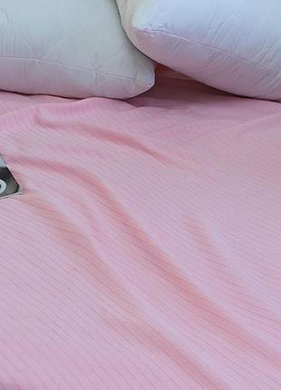 Простынь-покрывало пике 200х235см тм tag полоса розовая