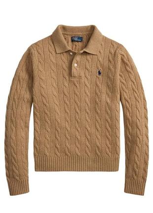 Шикарный джемпер поло от ralph lauren, 80% шерсть, 20% кашемир