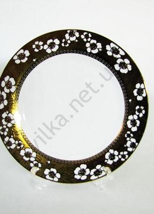 Тарелка золотой цветок мелкая №9 - 23 см. (12 шт. в уп.) forkopt