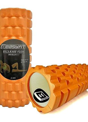 Масажний ролик easyfit ef-2020-or, eva-піна, помаранчевий, 33×14 см - для йоги, фітнесу, реабілітації
