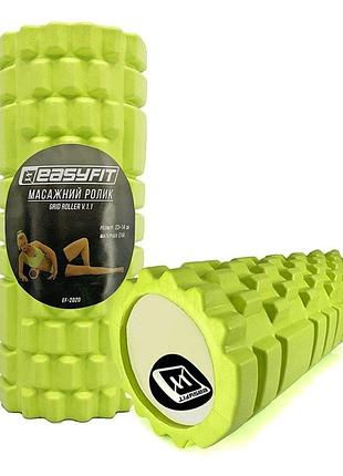 Масажний ролик easyfit ef-2020-gn, eva-піна, салатовий, 33×14 см - для йоги, фітнесу, реабілітації