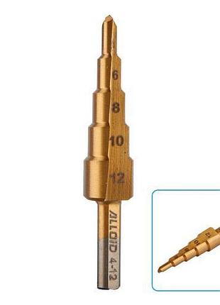 Alloid. свердло ступеневе по металу hss, 4-12мм