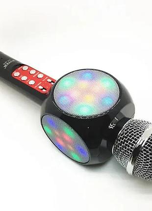 Микрофон караоке беспроводной bluetooth wster ws-1816 black fm227