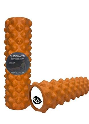 Массажный ролик easyfit ef-2051-or, eva-пена, оранжевый, 45×14 см - для йоги, фитнеса, реабилитации