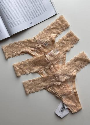 1038 комплект набор женских сетевых трусиков танга